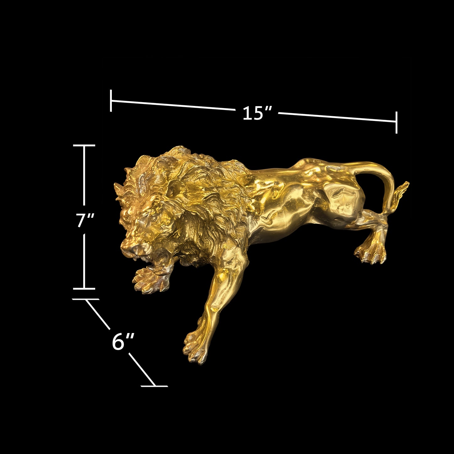 Italian Handcrafted Brass Lion Sculpture
