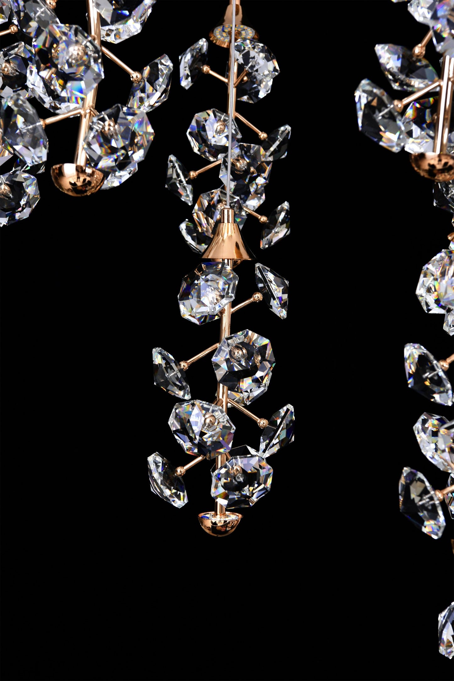 Gold Cascading Crystal LED Linear Chandelier
