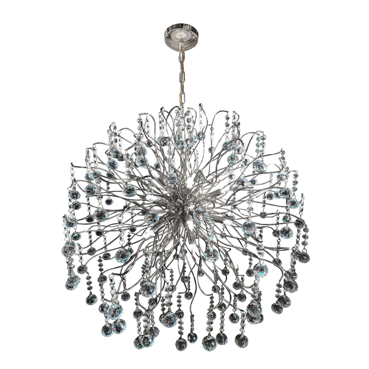 Chrome 30" crystal dimmable chandelier