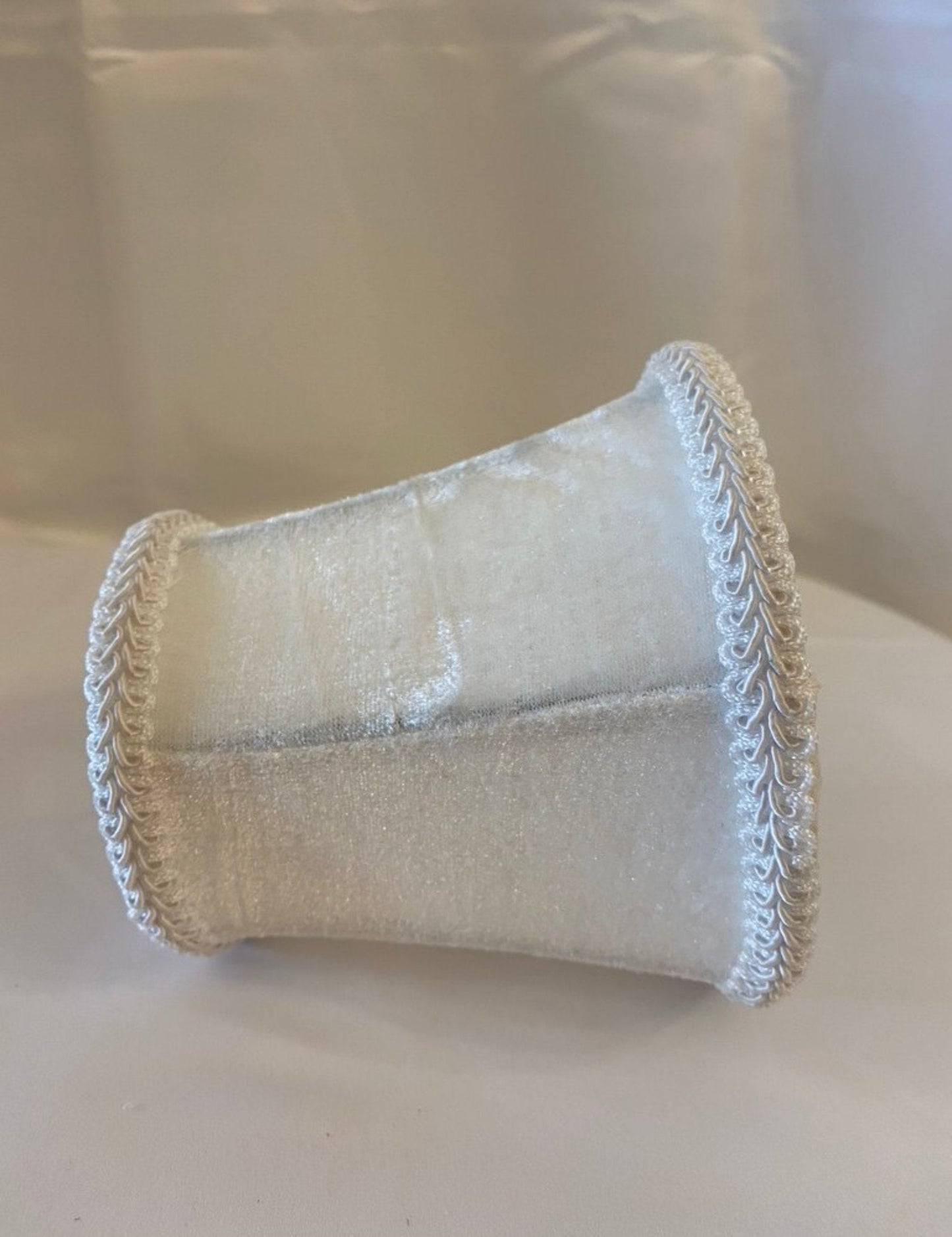 Handmade White Velvet Lamp Shade – Clip-On Small Shade for Chandeliers, Lamps