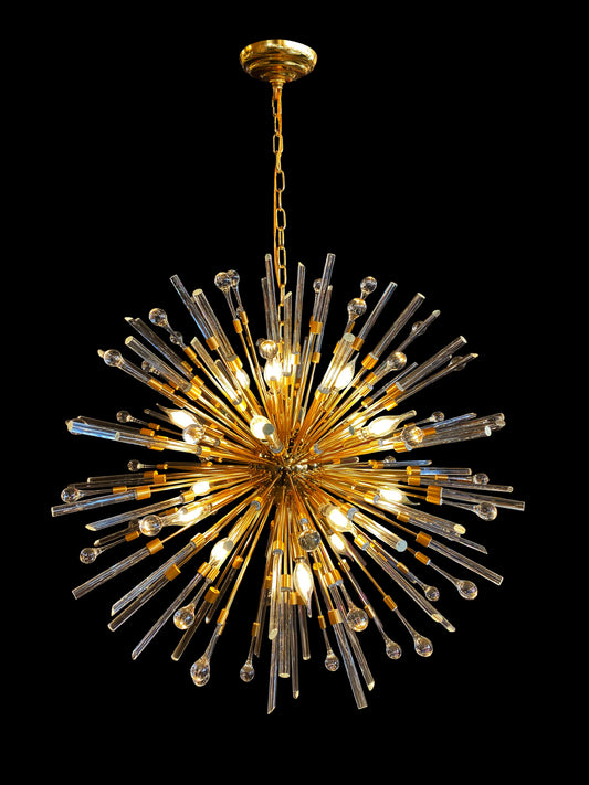 The Best 40 Wide Crystal Chandeliers with a Stunning Gold Finish