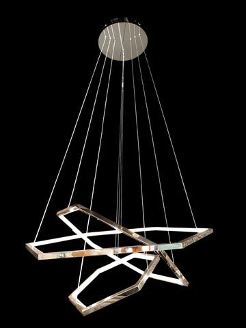 LED Chandelier Chrome Finish 32" Wide: Illuminating Elegance