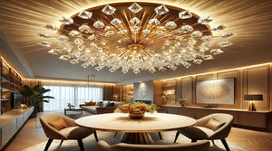 Pendant Light Fixture: Starburst Flush Mount Crystal Chandelier Elegance