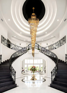 Grand Foyer Chandelier – Luxury Gold Crystal Elegance