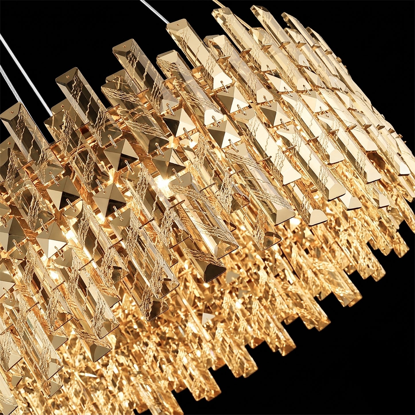Modern Crystal LED Gold Round chandelier