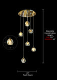 luxury Crystal Chandelier 19.5" Wide Staircase Ceiling Light 6-Lights