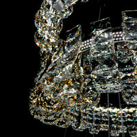 Luxury Grand Modern Gold Crystal LED Chandelier – 4 Tier Dimmable Fixture with Remote Control