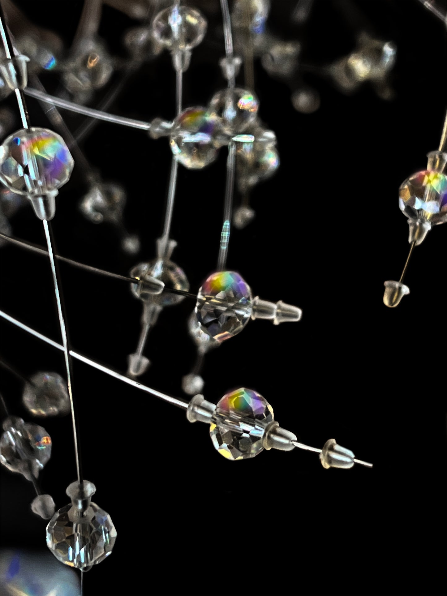 Modern Starburst Chrome Crystal Chandelier 47” Luxury Statement Light