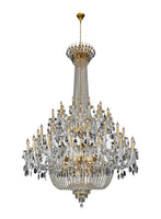 Chandelier Crystal 56" Wide 72-Lights Gold