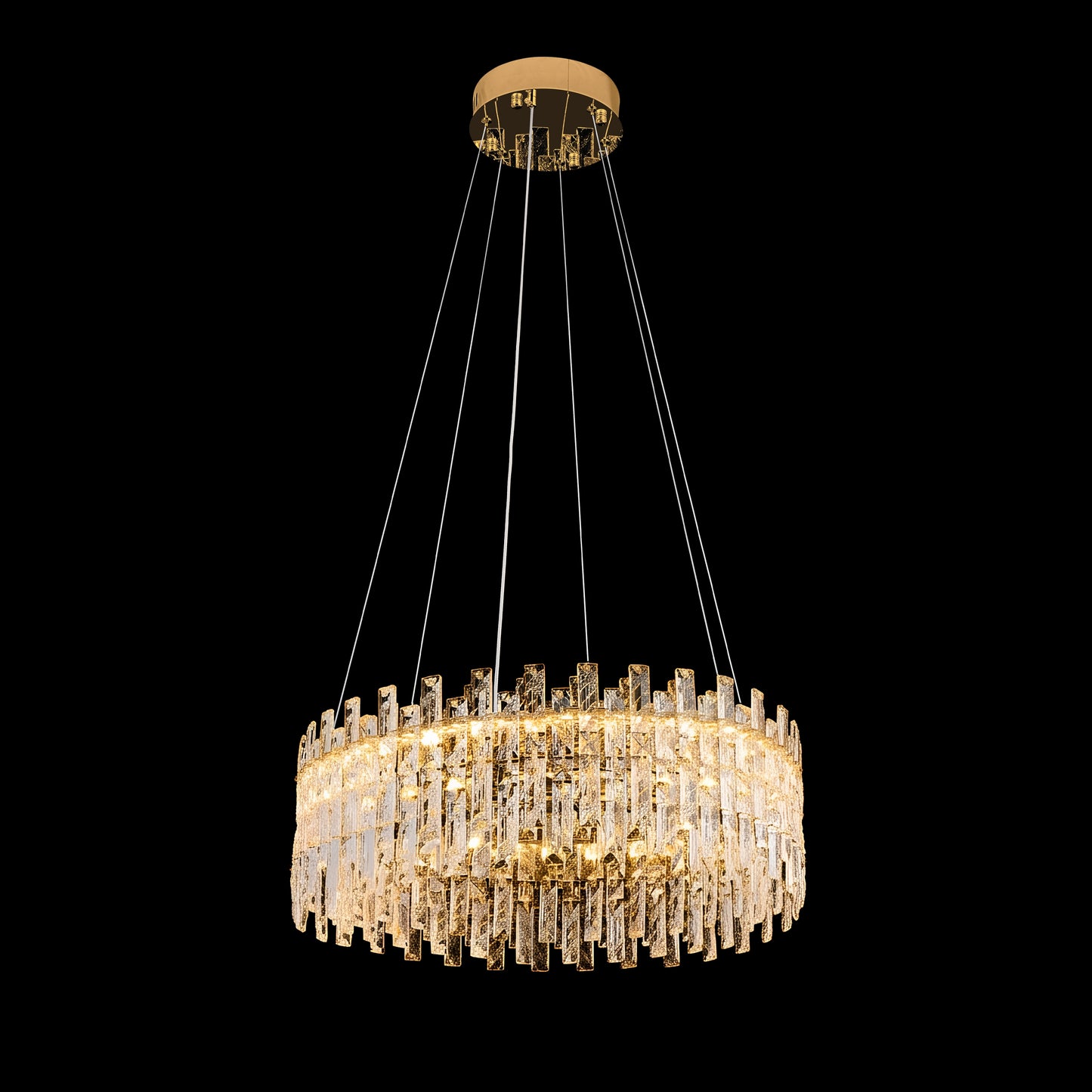 Modern Crystal LED Gold Round chandelier
