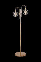 Luxury Gold LED Floor Lamp with Crystal Starburst Design, Adjustable Lighting Colors