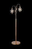 Luxury Gold LED Floor Lamp with Crystal Starburst Design, Adjustable Lighting Colors