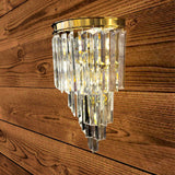 Luxury Modern Crystal Wall Sconce – Gold LED Accent Light for Hallway, Living Room, or Bedroom