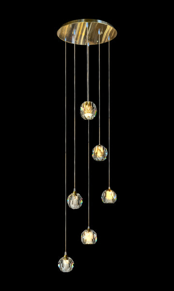 luxury Crystal Chandelier 19.5" Wide Staircase Ceiling Light 6-Lights