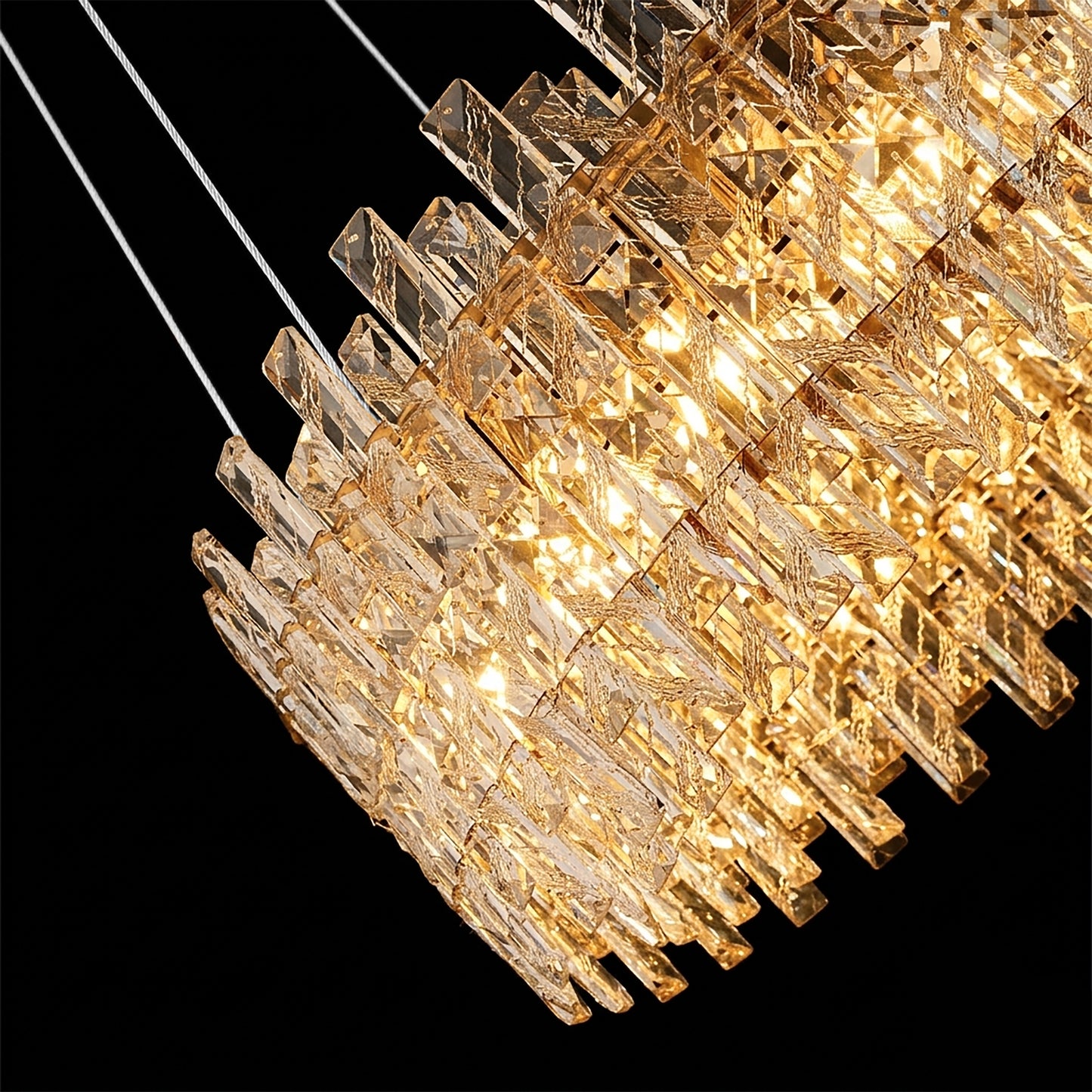 Modern Crystal LED Gold Round chandelier