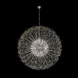 Luxury Chrome Starburst Crystal Chandelier – 63" Dimmable Modern Pendant Light for Staircase & Foyer