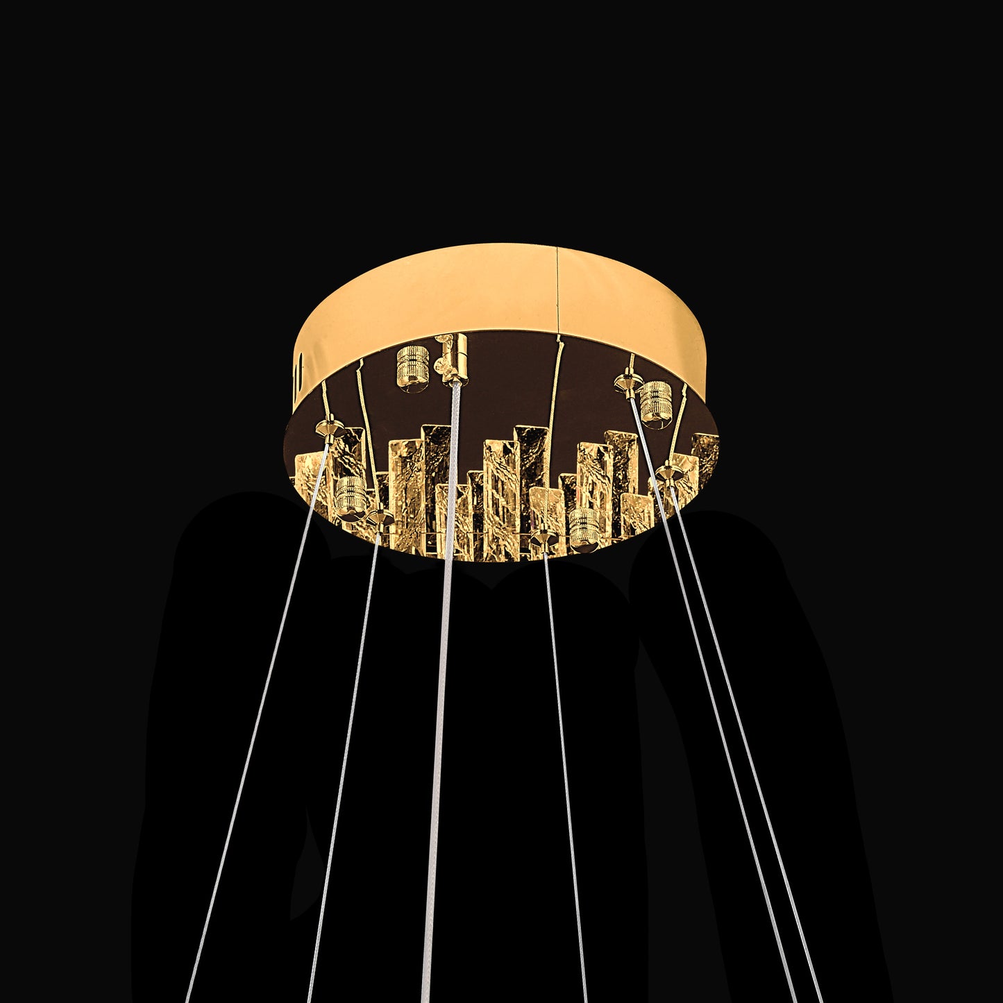 Modern Crystal LED Gold Round chandelier