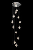 Luxury Modern Chrome Crystal Chandelier - 12 Dimmable LED Lights, Adjustable Height