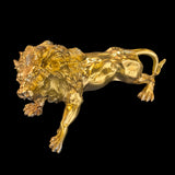 Handmade Italian Brass Lion Statue – Luxurious Decorative Sculpture