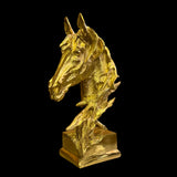 Golden Horse Head Sculpture– A Rare Handmade Italian Masterpiece of Brass and Bronze