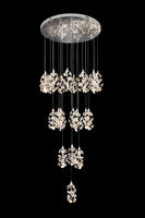 Luxury Modern Chrome Crystal Chandelier - 23 Dimmable LED Lights, Adjustable Height