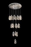 Luxury Modern Chrome Crystal Chandelier - 23 Dimmable LED Lights, Adjustable Height