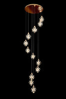 Luxury Modern Gold Crystal Chandelier - 12 Dimmable LED Lights, Adjustable Heigh