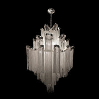 Modern 29" Chrome Chain Chandelier 8 Light Statement Pendant for Dining, Foyer