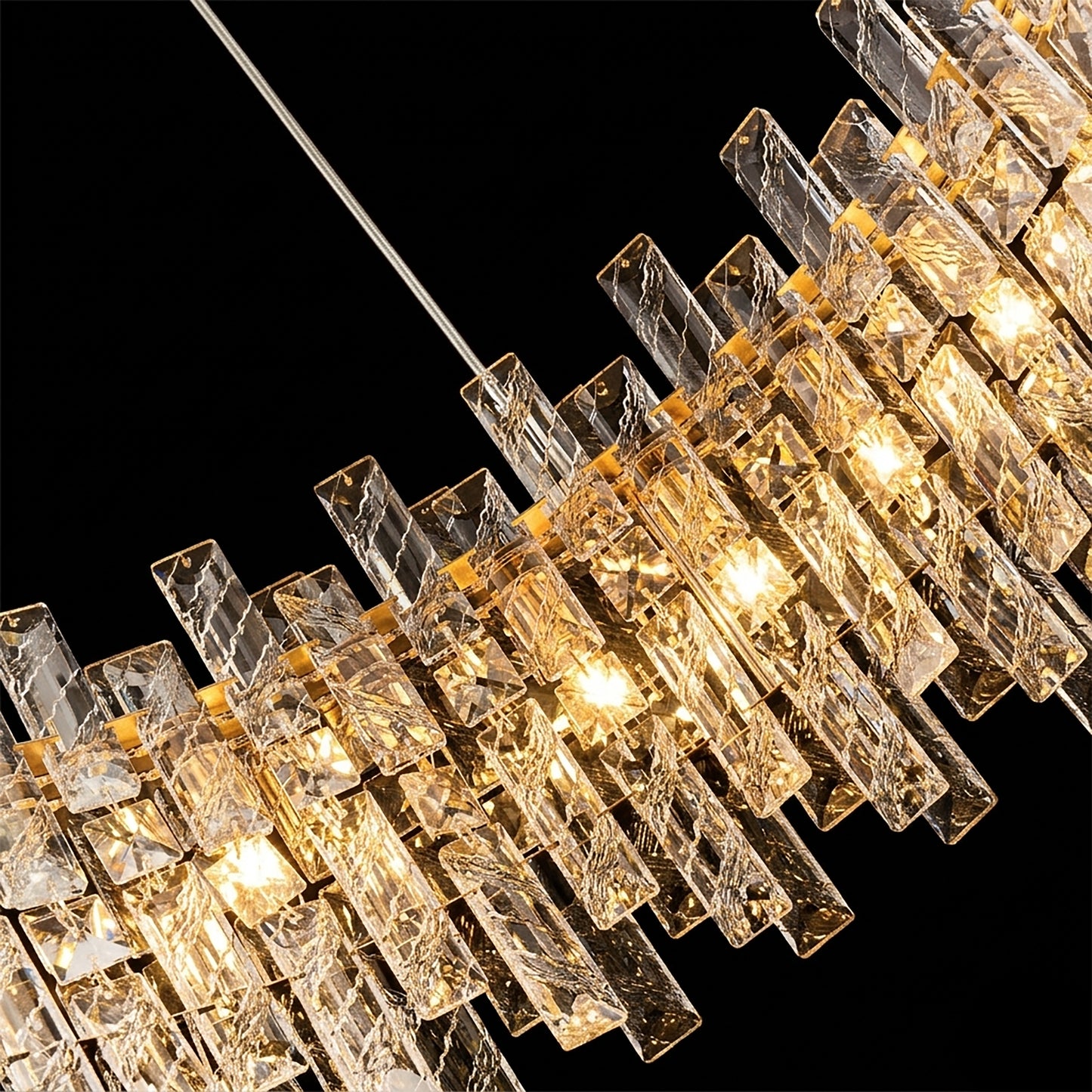 Modern Crystal LED Gold Round chandelier