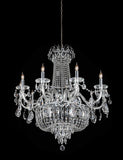 A luxurious chrome pendant vintage crystal chandelier with a 20-light dimmable feature, designed for an elegant interior setting.