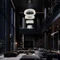 Luxury Grand Modern Chrome Crystal LED Chandelier – 4 Tier Dimmable Fixture with Remote Control (Copy)