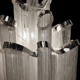 Modern 29" Chrome Chain Chandelier 8 Light Statement Pendant for Dining, Foyer