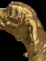 Golden Pointer Dog Sculpture- A Rare Handmade Italian Masterpiece of Brass and Bronze