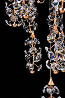 Luxury Modern Gold Crystal Chandelier - 23 Dimmable LED Lights, Adjustable Height