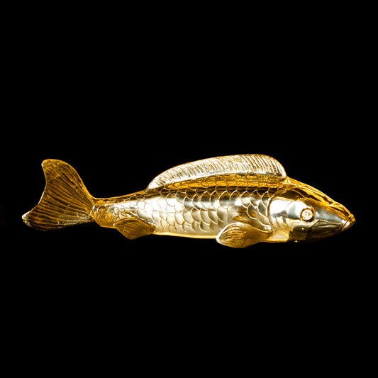 Golden Koi Fish Sculpture – Italian Handmade Brass Masterpiece