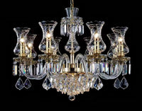 Vintage Crystal Chandelier Gold Pendant Chandelier 10- Lights