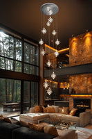 Luxury Modern Chrome Crystal Chandelier - 12 Dimmable LED Lights, Adjustable Height