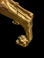 Golden Pointer Dog Sculpture- A Rare Handmade Italian Masterpiece of Brass and Bronze