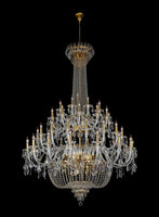 Chandelier Crystal 56" Wide 72-Lights Gold