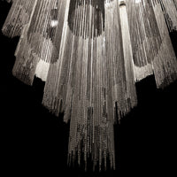 Modern 29" Chrome Chain Chandelier 8 Light Statement Pendant for Dining, Foyer