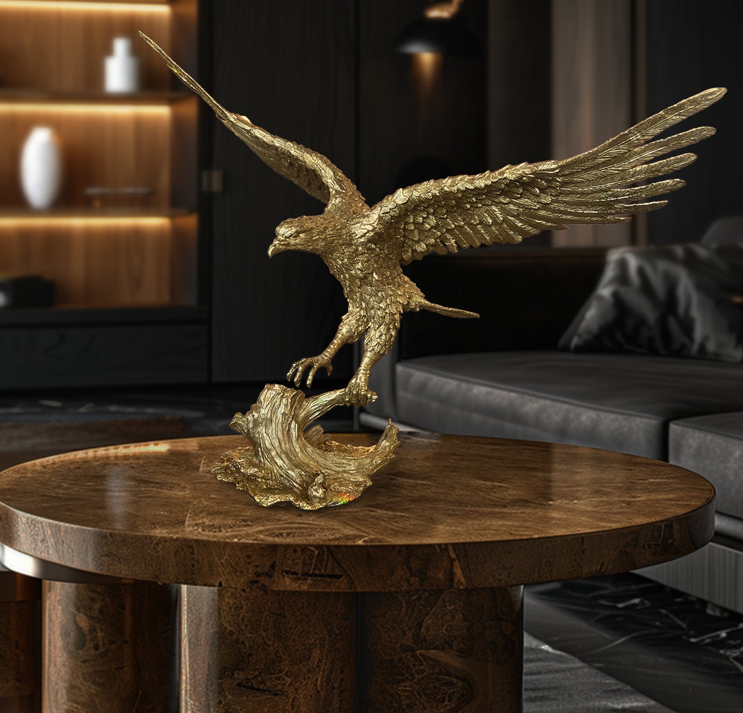 Handcrafted Italian Soild Brass American Eagle Statue