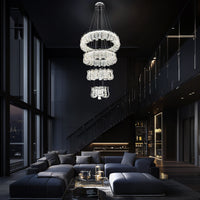 Luxury Grand Modern Chrome Crystal LED Chandelier – 4 Tier Dimmable Fixture with Remote Control (Copy)