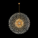 Luxury Gold Crystal Starburst Chandelier - 63" Dimmable Modern Pendant Light for Staircase & Foyer