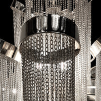 Modern 29" Chrome Chain Chandelier 8 Light Statement Pendant for Dining, Foyer