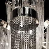 Modern 29" Chrome Chain Chandelier 8 Light Statement Pendant for Dining, Foyer