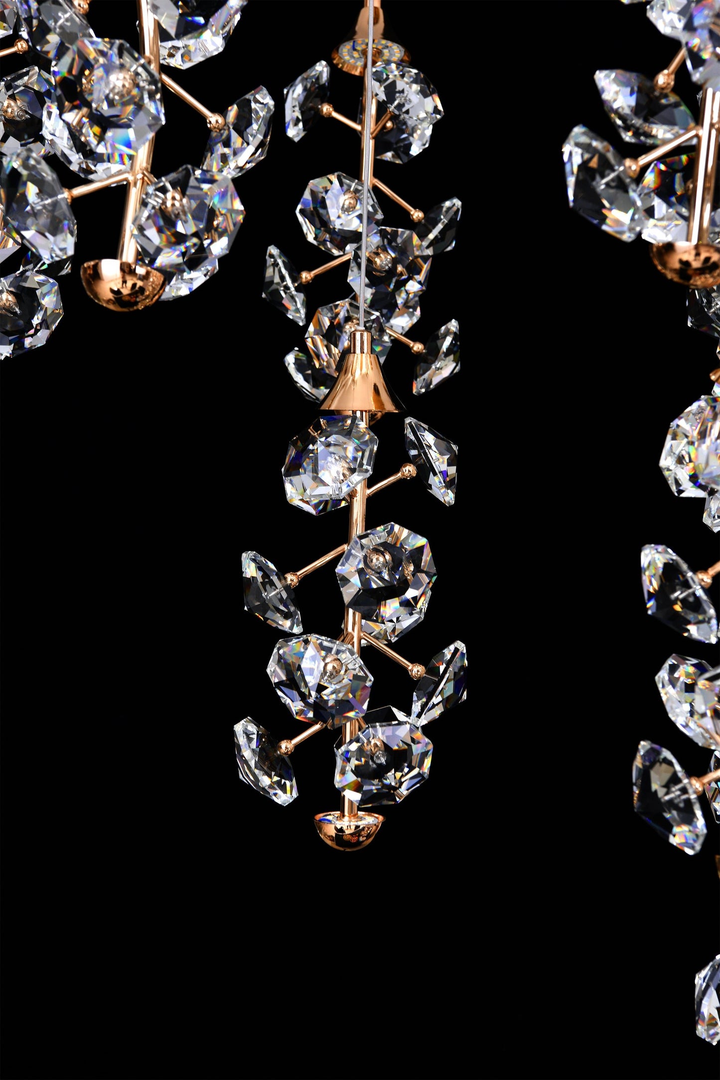 Gold Cascading Crystal LED Round Chandelier