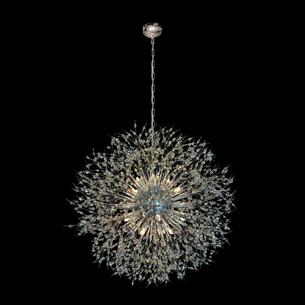 Modern Starburst Crystal Chandelier 32″ Black Dimmable Light