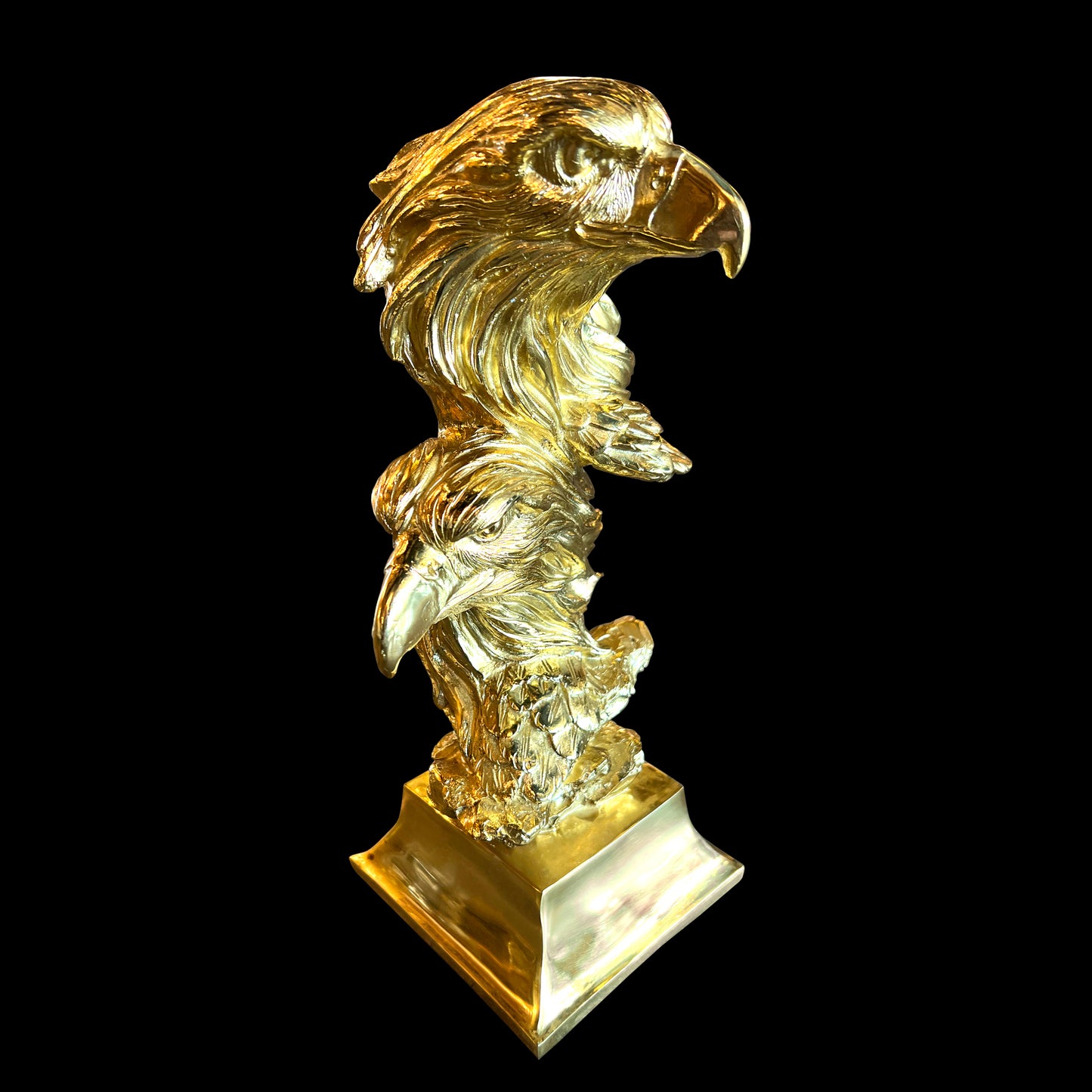 Golden American Eagle Sculpture A Rare Handmade Italian Masterpiece of Brass