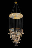Luxury Acrylic Chandelier 40" Wide 24-lights Gold LED Multi- Light Pendant