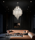 Modern 29" Chrome Chain Chandelier 8 Light Statement Pendant for Dining, Foyer
